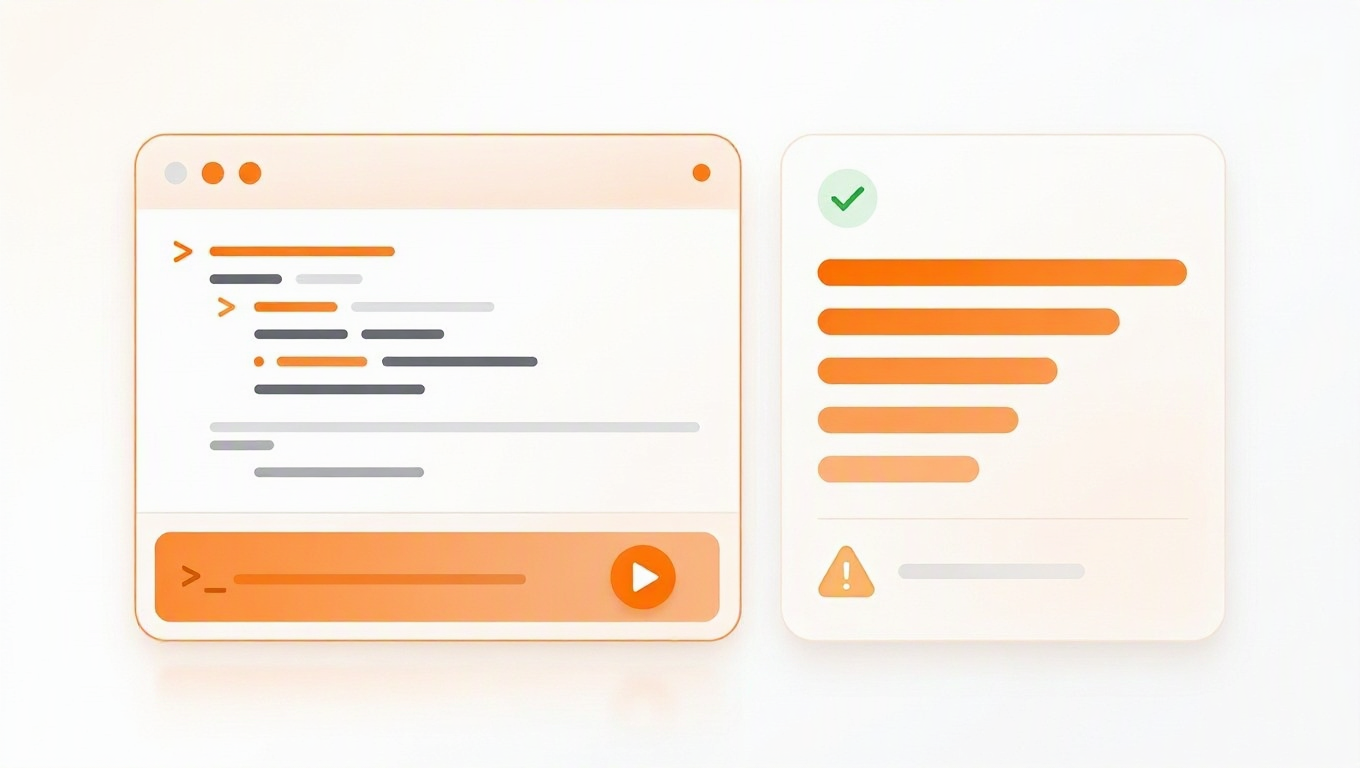 Replit review 2026: a code workspace window next to a scored review card